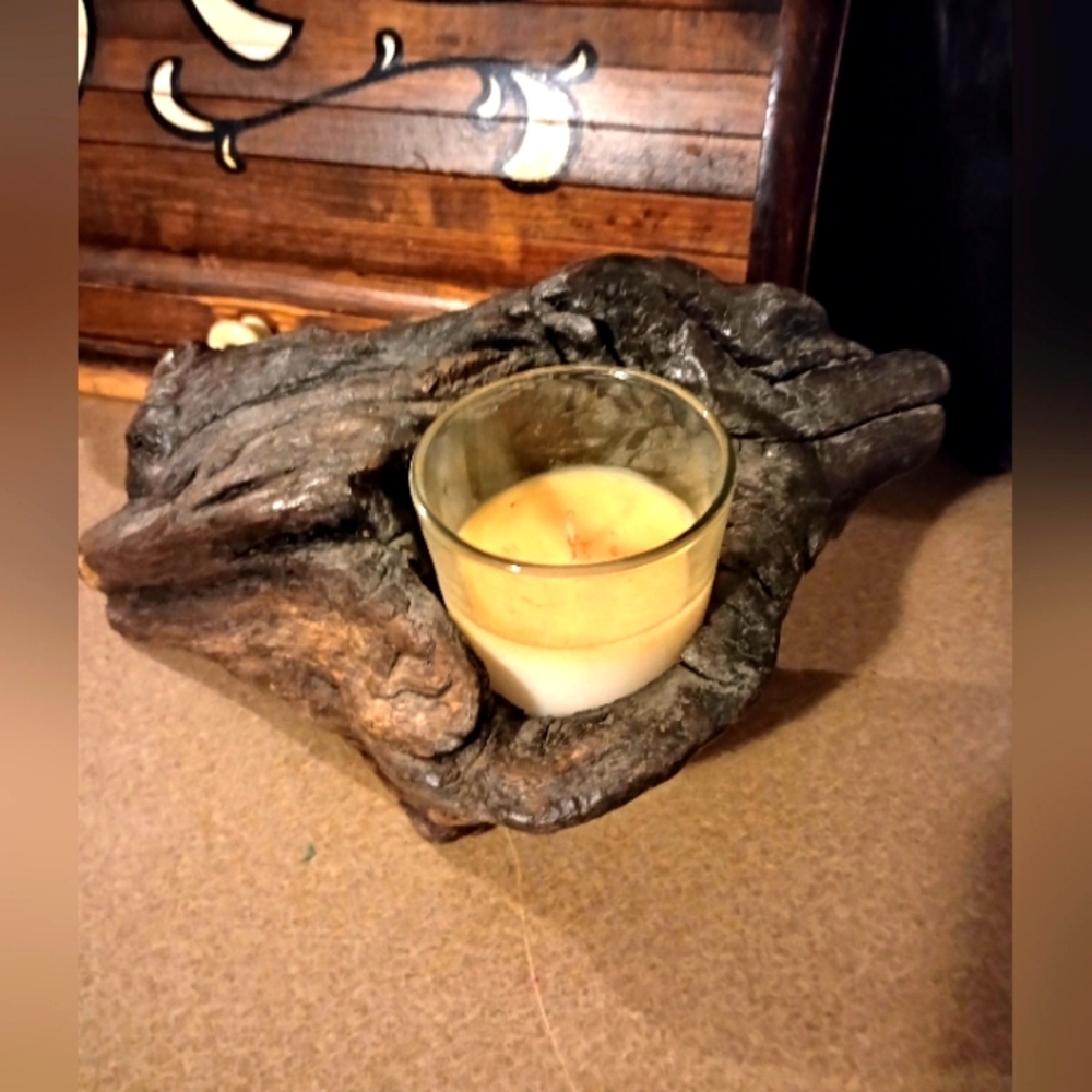 Rustic Driftwood Candle Holder